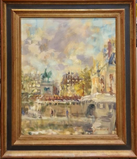 Artwork by Daniel du Janerand, Banks of the Pont-Neuf, Made of oil on canvas