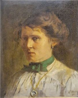 Woman with medallion - Louis Pivot