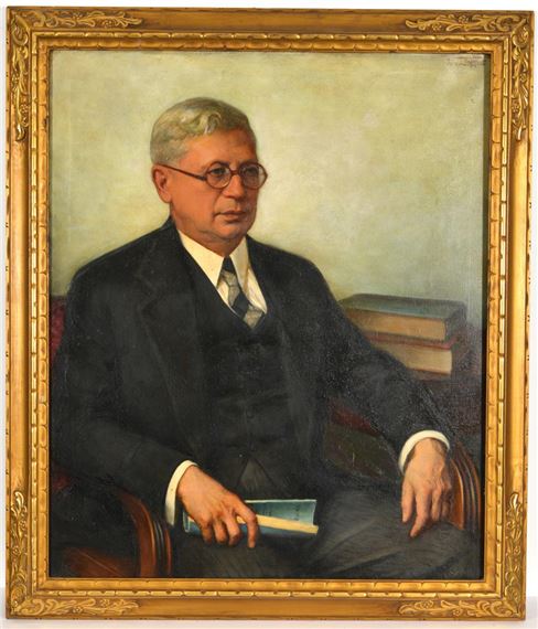 Joseph Tepper | Portrait of a seated man holding a book | MutualArt