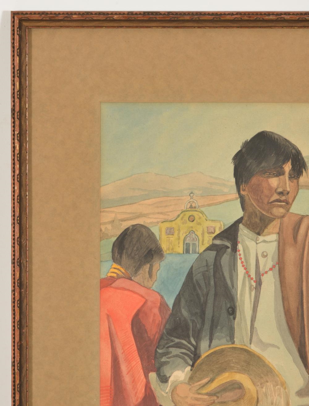 Artwork by Fred W. Fischer, Indian Mission - Santa Fe, Made of Watercolor Painting