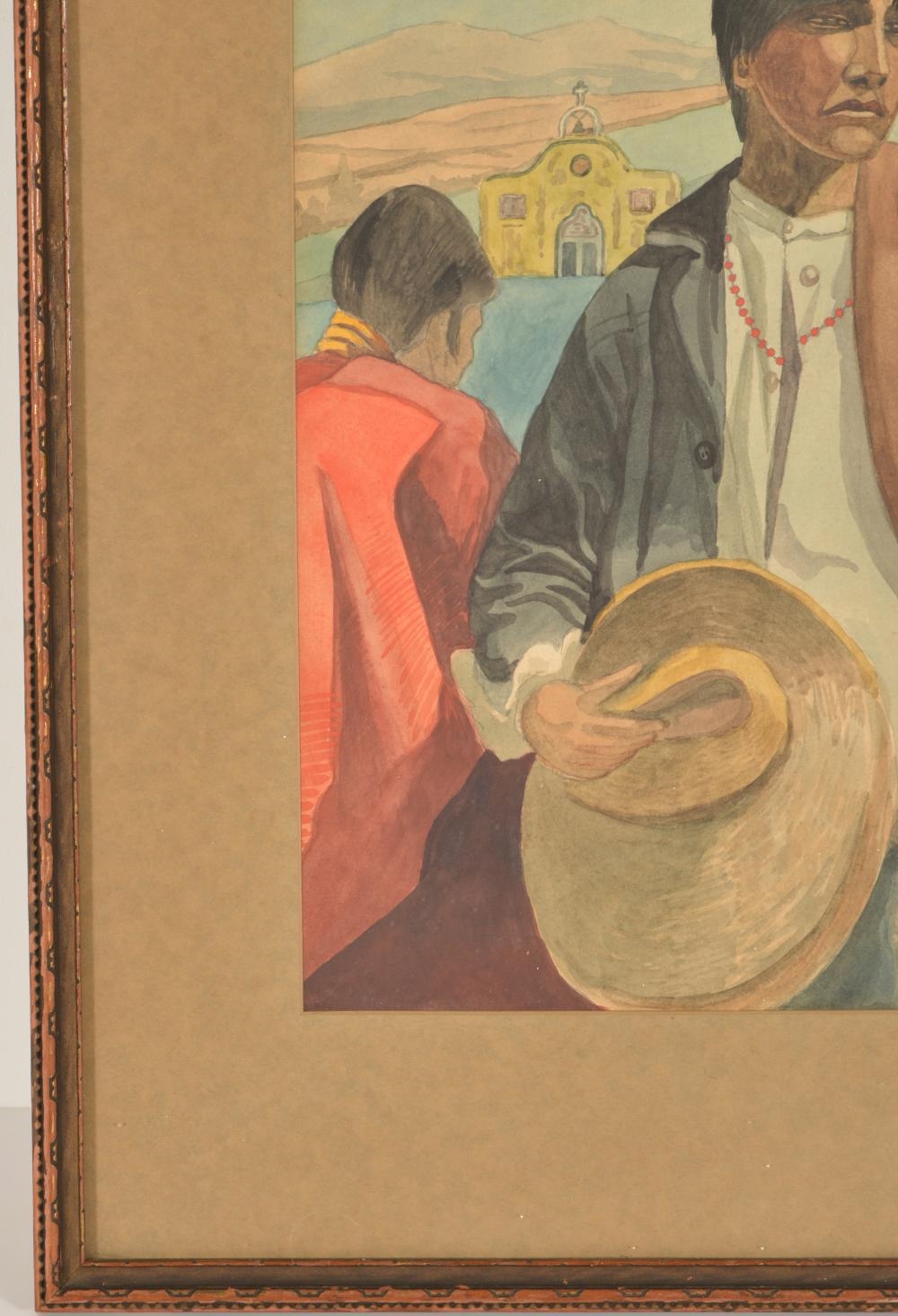 Artwork by Fred W. Fischer, Indian Mission - Santa Fe, Made of Watercolor Painting