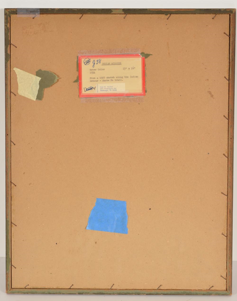 Artwork by Fred W. Fischer, Indian Mission - Santa Fe, Made of Watercolor Painting