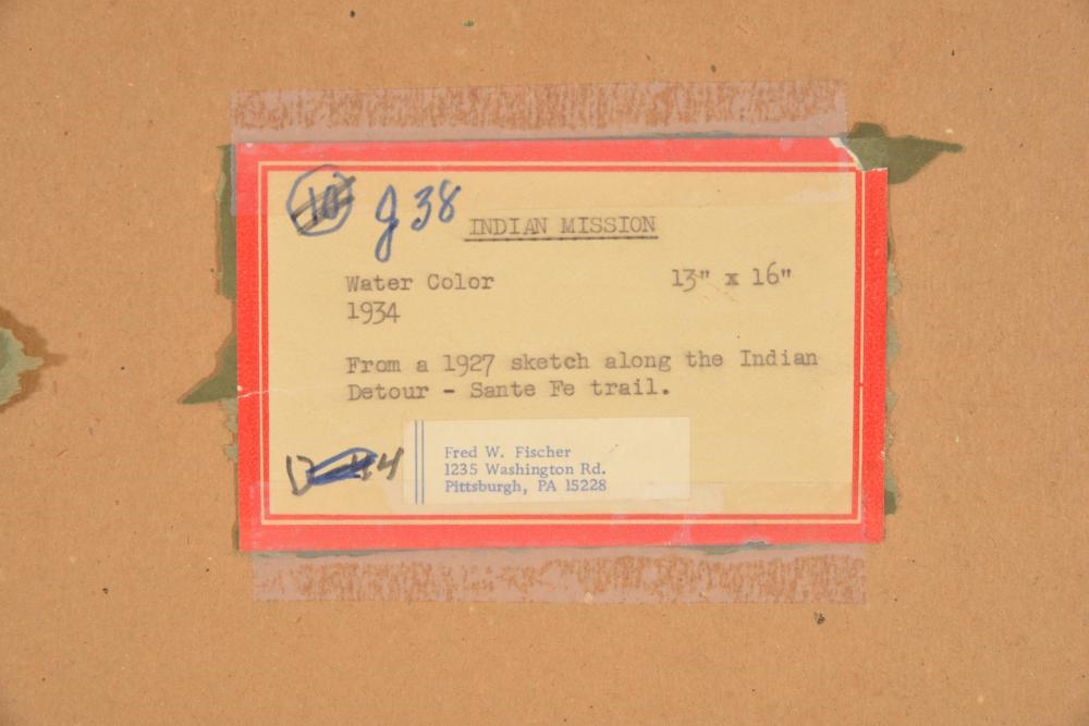 Artwork by Fred W. Fischer, Indian Mission - Santa Fe, Made of Watercolor Painting