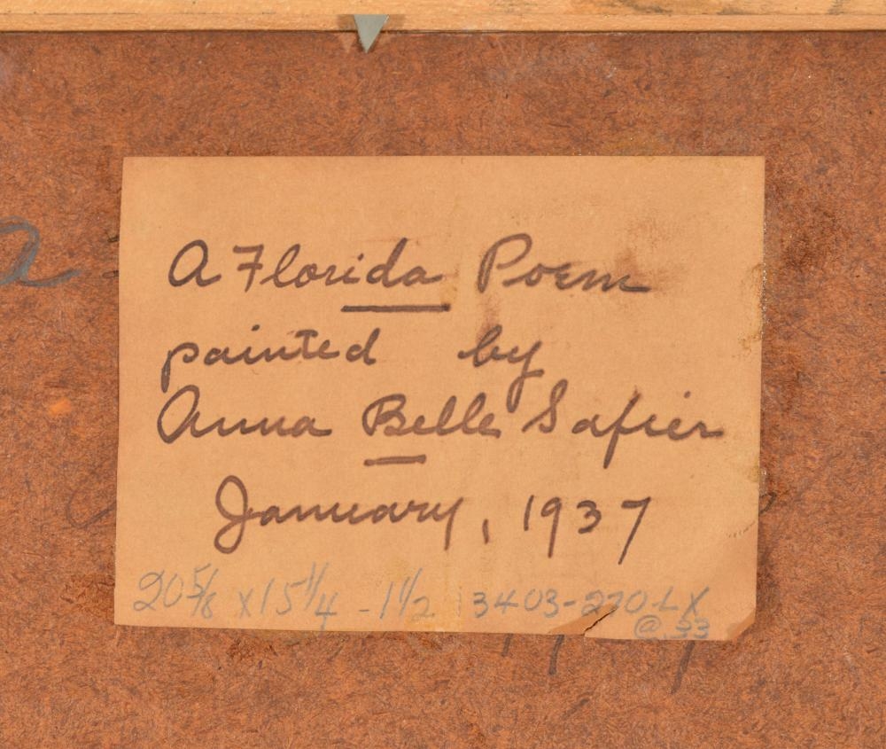 Artwork by Anna Belle Safier, A Florida Poem, Made of Oil On Board