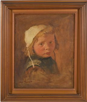 Portrait of a girl in white bonnet - Marie Thibeault