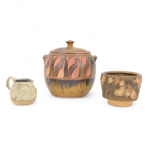 jardiniere decorated in relief with insects and foliage - Bernard Rook