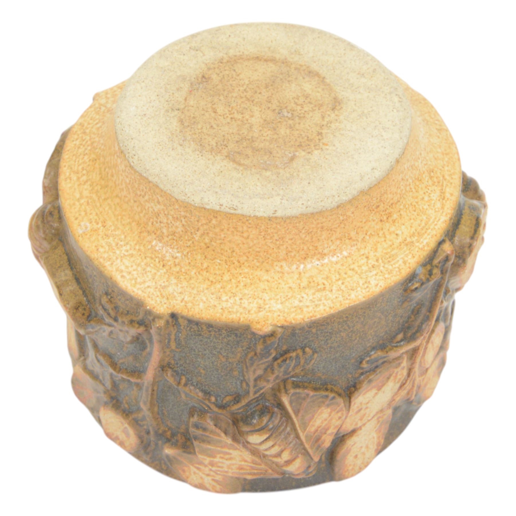 Artwork by Bernard Rook, jardiniere decorated in relief with insects and foliage