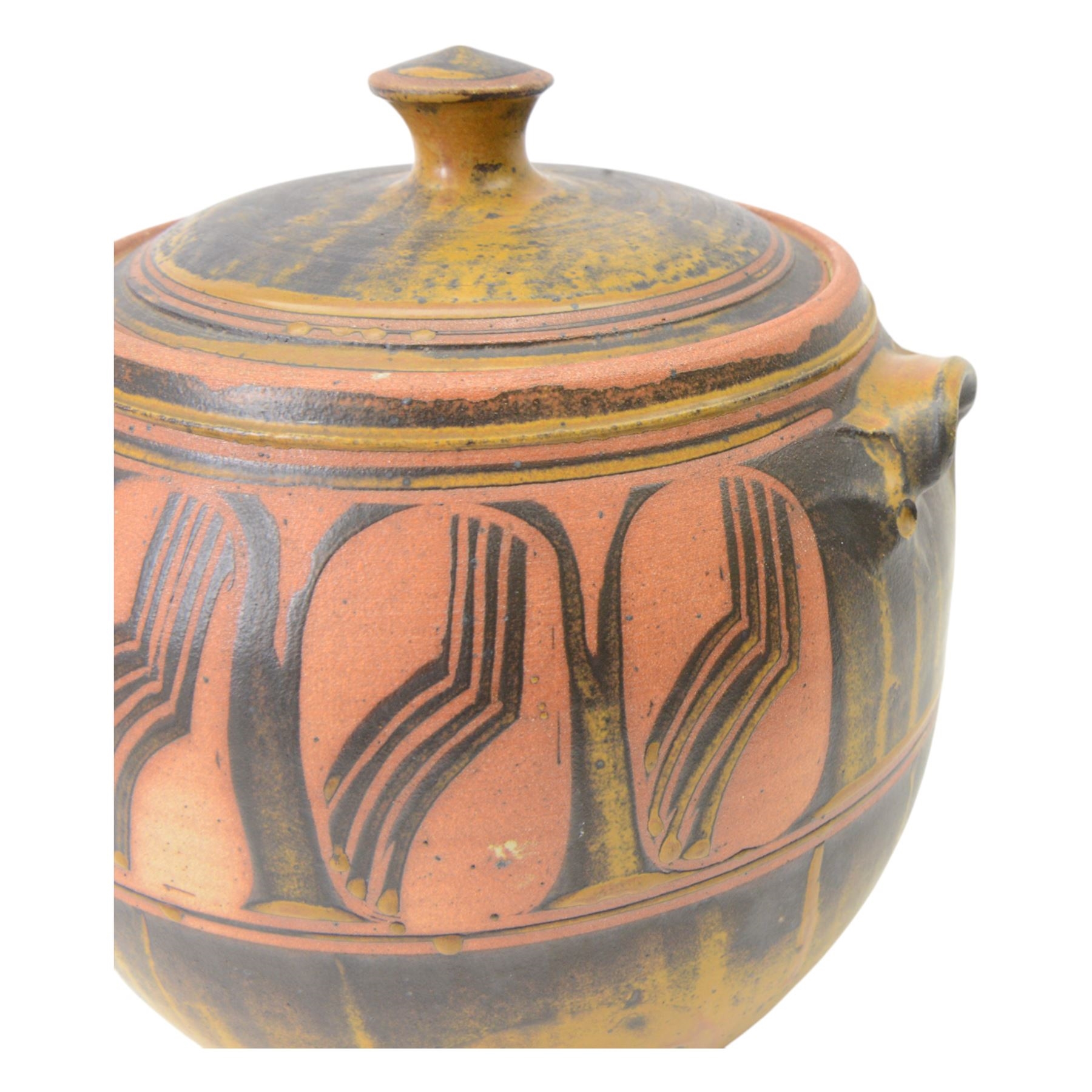 Artwork by Bernard Rook, jardiniere decorated in relief with insects and foliage