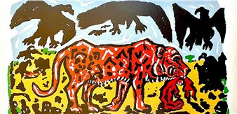 A.R. Penck: Verteilung der Beute - Galerie Ernst Hilger (Dorotheergasse)