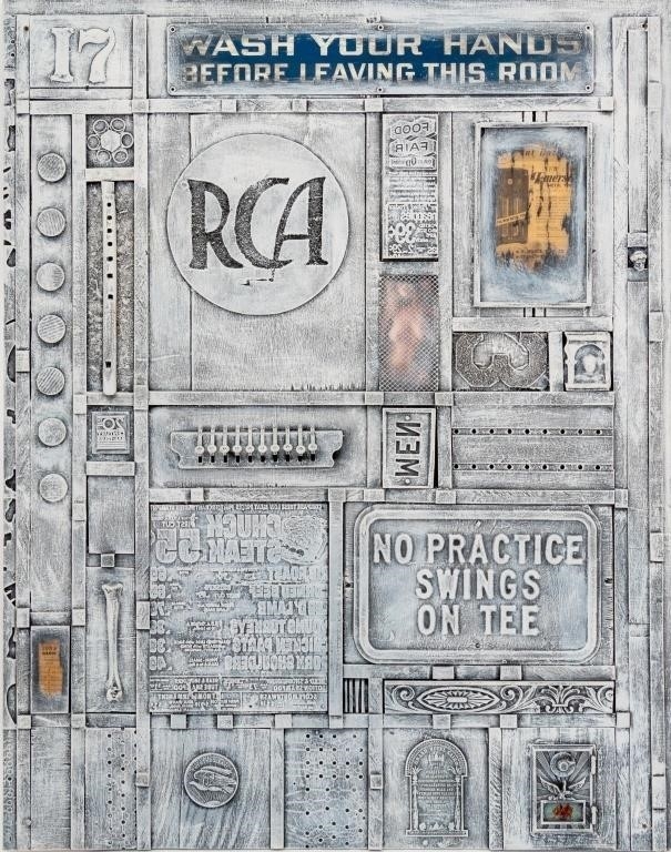 Artwork by Bill Clark, Found Object Assemblage on Board, Made of Found Object Assemblage on Board