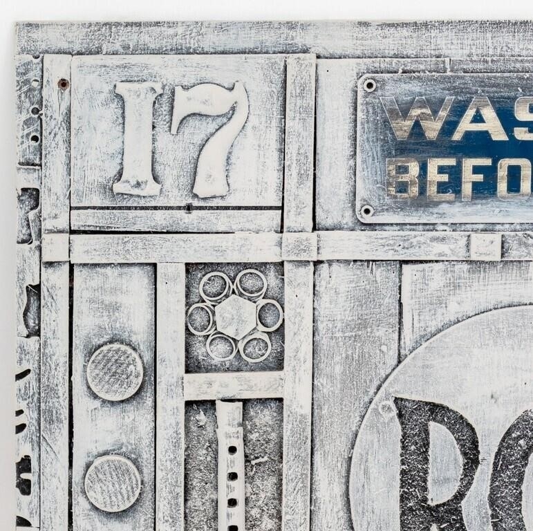 Artwork by Bill Clark, Found Object Assemblage on Board, Made of Found Object Assemblage on Board