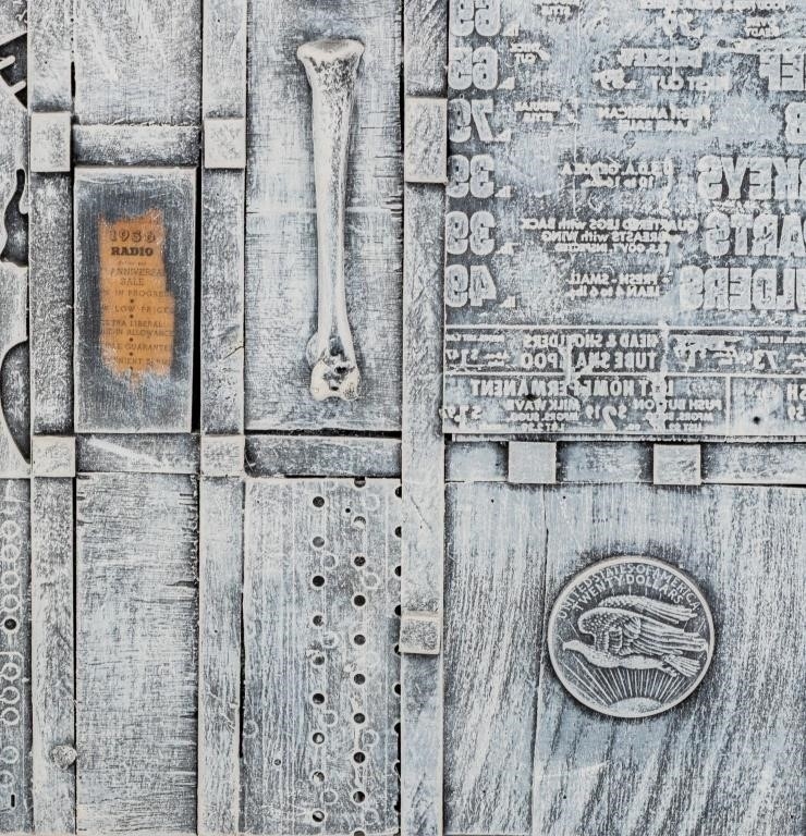 Artwork by Bill Clark, Found Object Assemblage on Board, Made of Found Object Assemblage on Board