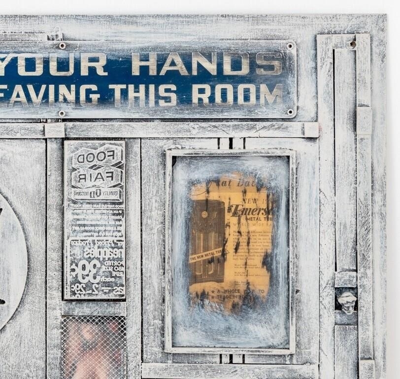 Artwork by Bill Clark, Found Object Assemblage on Board, Made of Found Object Assemblage on Board