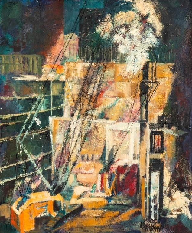 Artwork by Katherine S. Kirkman, Urban Renewal, Made of Oil on Masonite