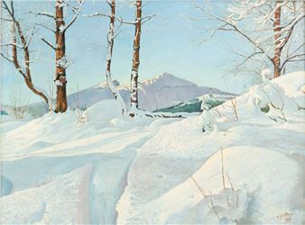 Besneeuwd berglandschap - Pieter Snippe