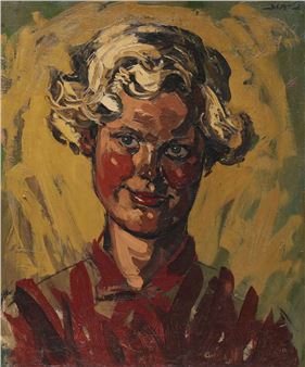 Portret van een meisje - Alfred Mazure