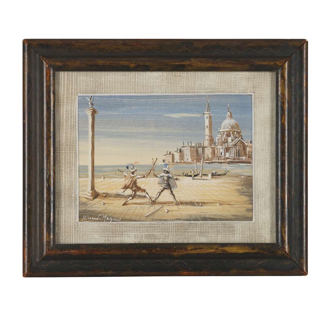 Artwork by Riccardo Magni, THE DUEL, VENICE, Made of Gouache