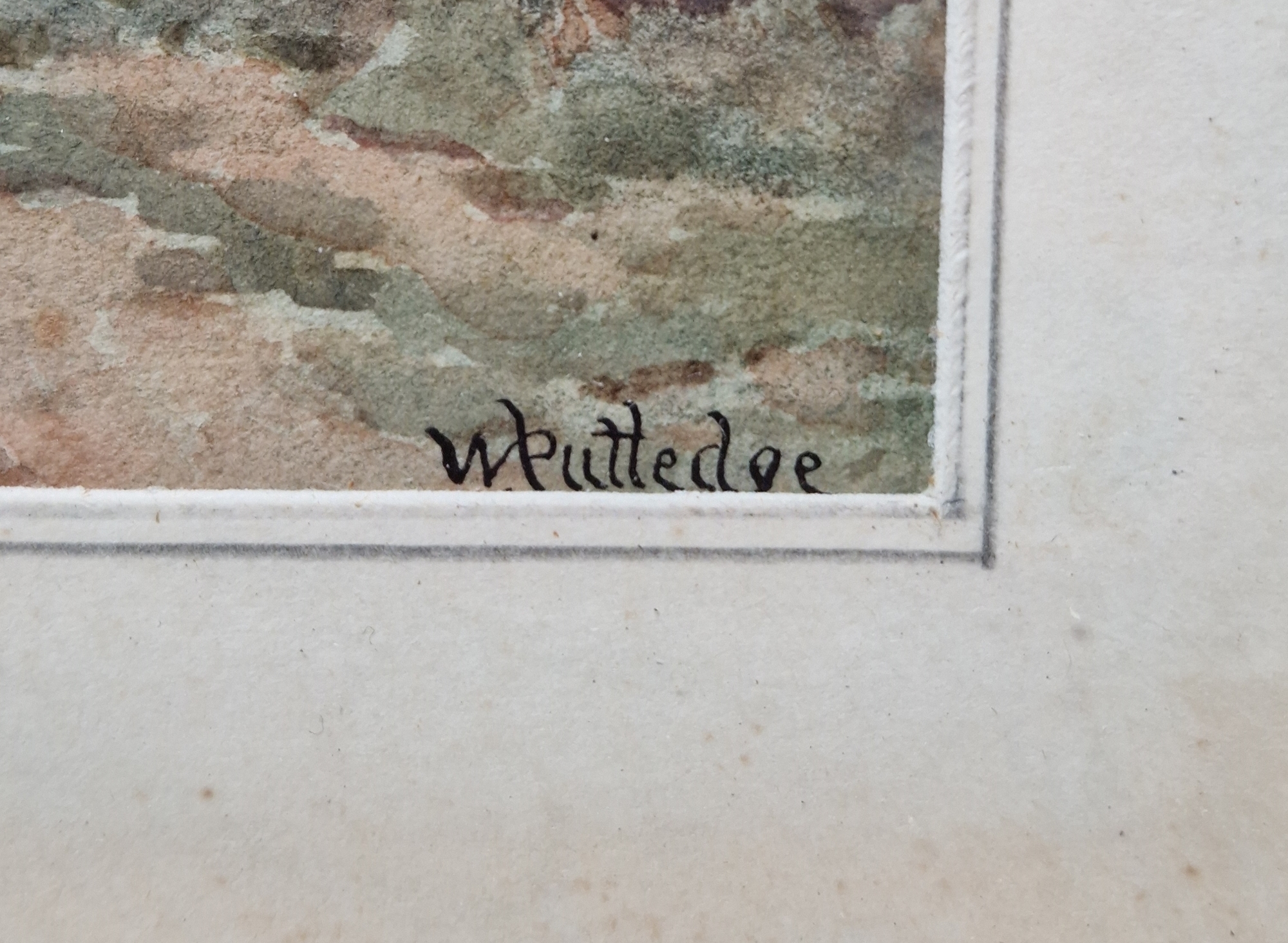 William Rutledge | Rural scene with dwelling and tree next to track ...
