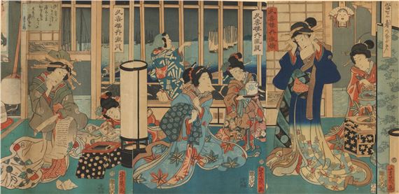 Utagawa Yoshiiku | Tosei haru no nagame (1861) | MutualArt