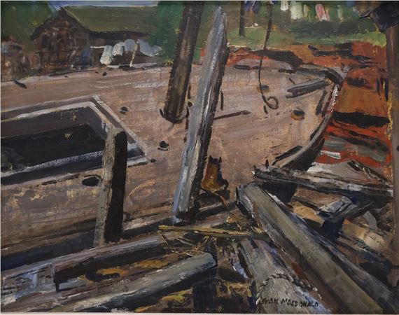 Deck of a moored boat by Evan Weekes Macdonald