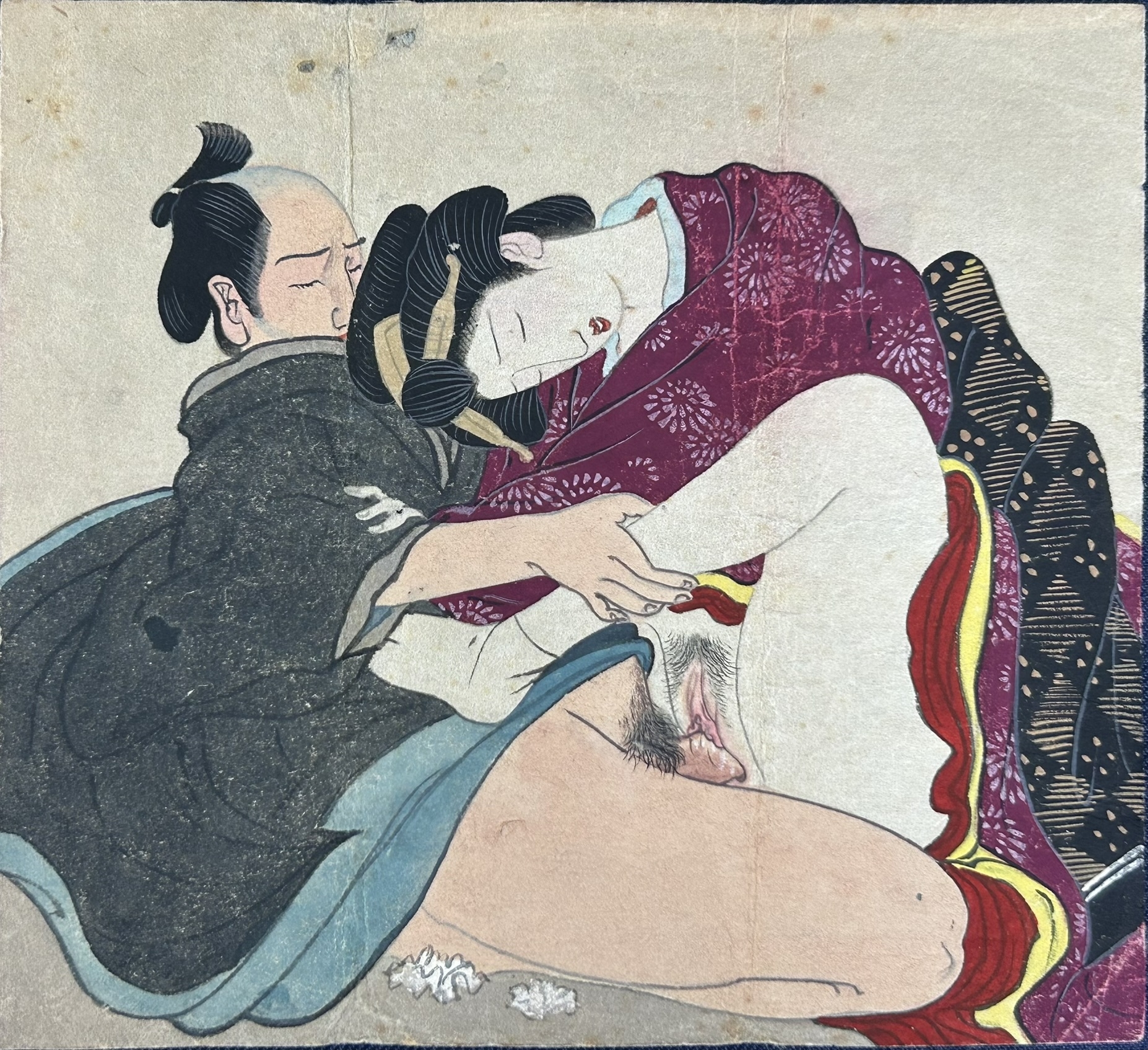 Artwork by Terasaki Kogyo, A Group of Four Japanese Prints of Shunga (Erotic print, Made of Woodblock Print