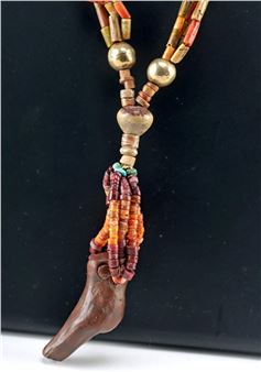 Pre-Columbian Shell, Electrum, & Pottery Necklace - Colombian School, 16th Century