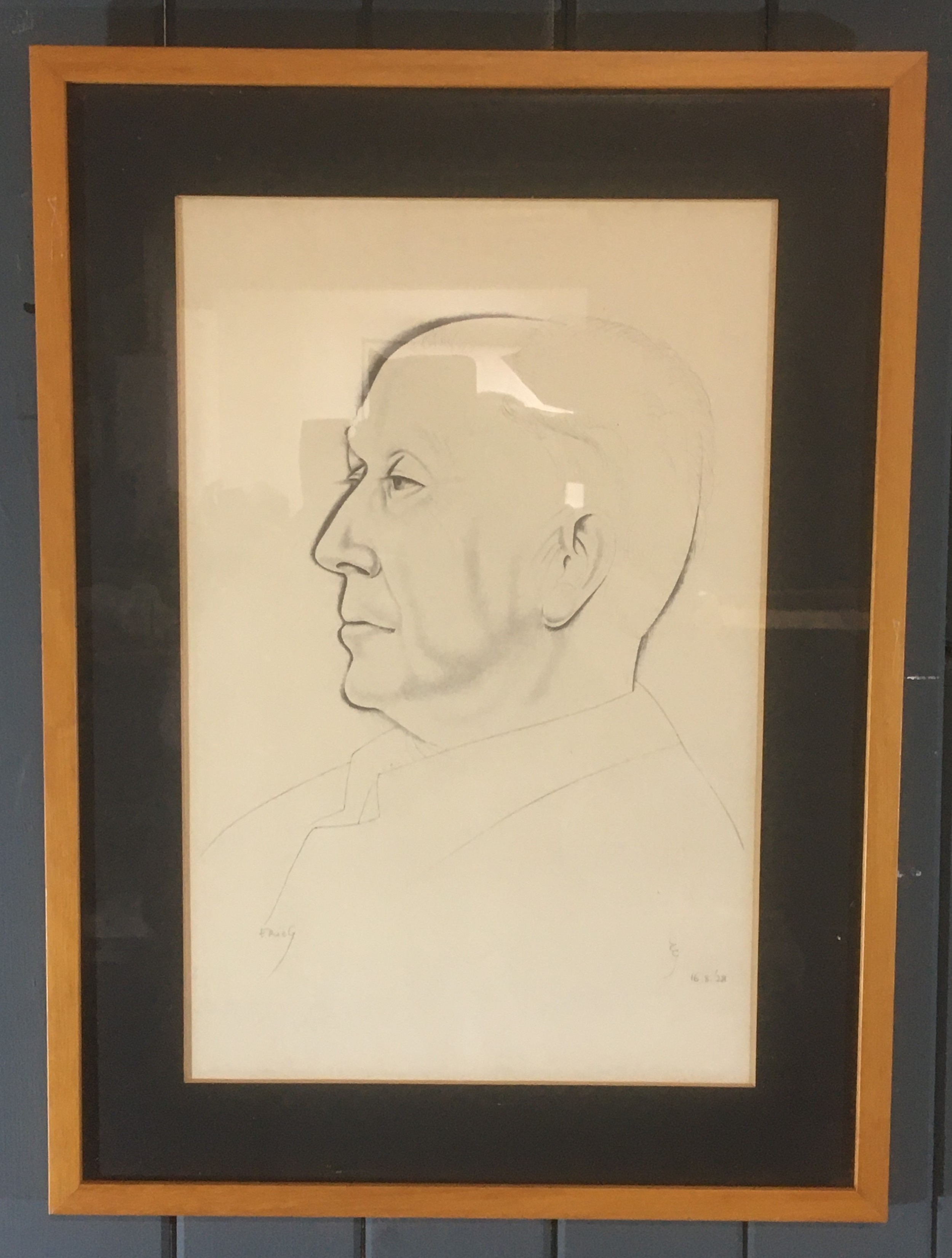 Artwork by Eric Gill, Portrait of "Fr. John Gray, Made of Collotype Print