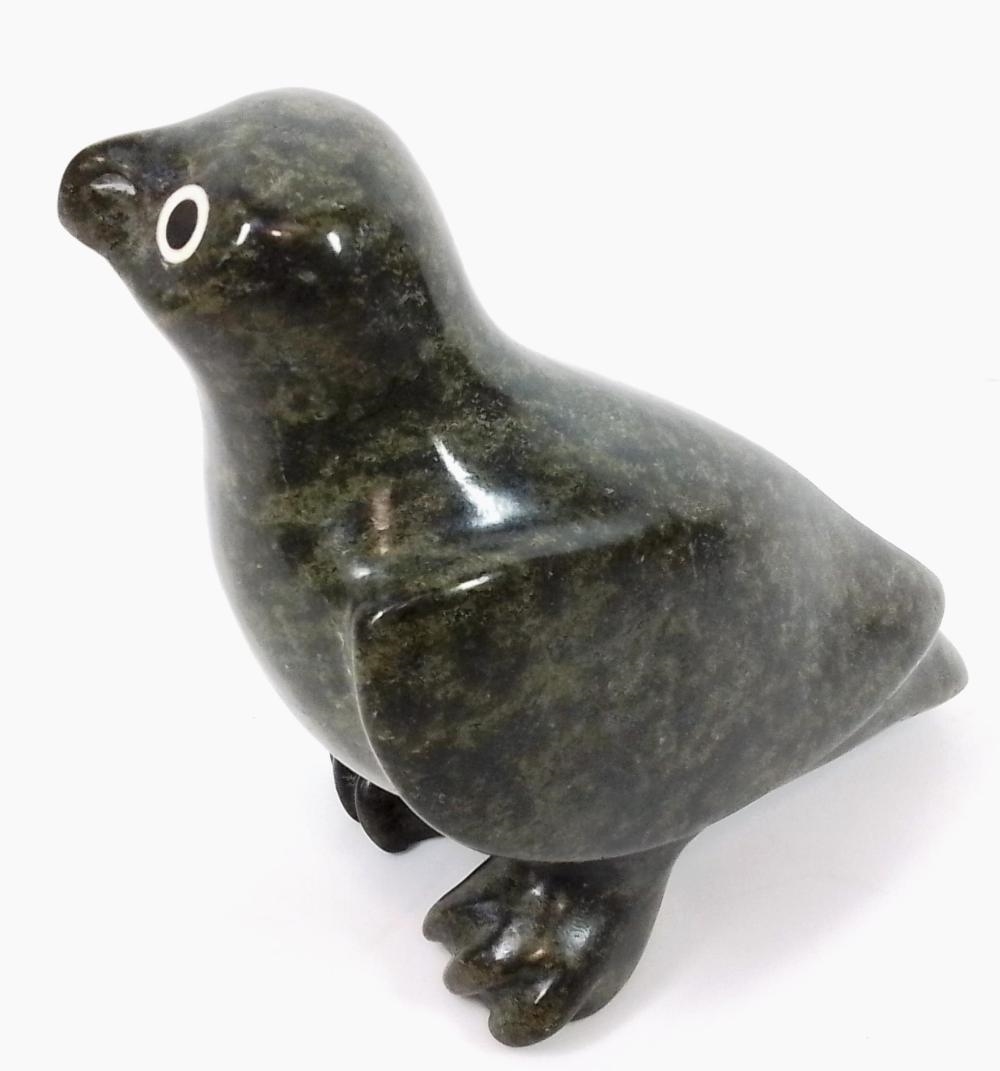 Seepee Ipellie | Large Alaskan Inuit Stone Owl Sculpture | MutualArt