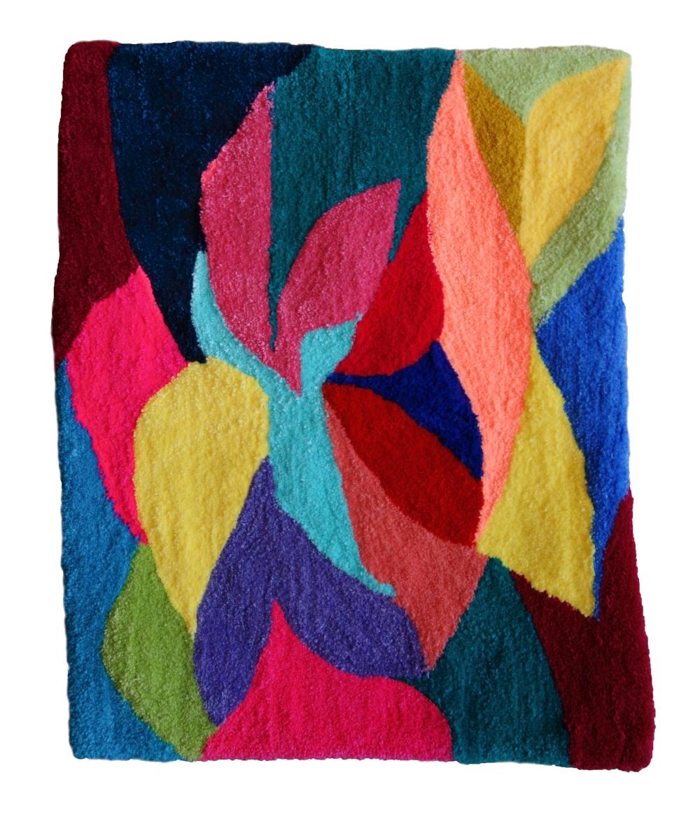 Artwork by Marian Genet, Smiling City, Made of tufted tapestry