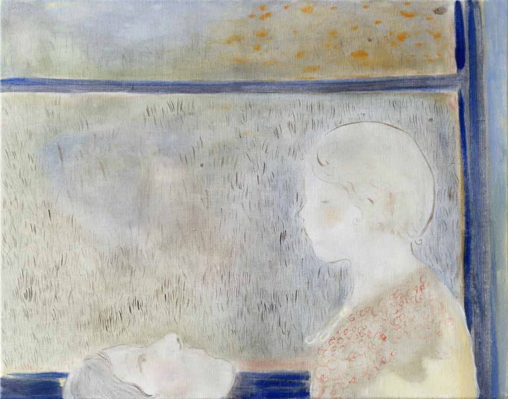 Artwork by Ema Vaneková, Mama ma Emu a Ema ma mamu [Mama has Ema and Ema has mama, Made of Oil On Canvas