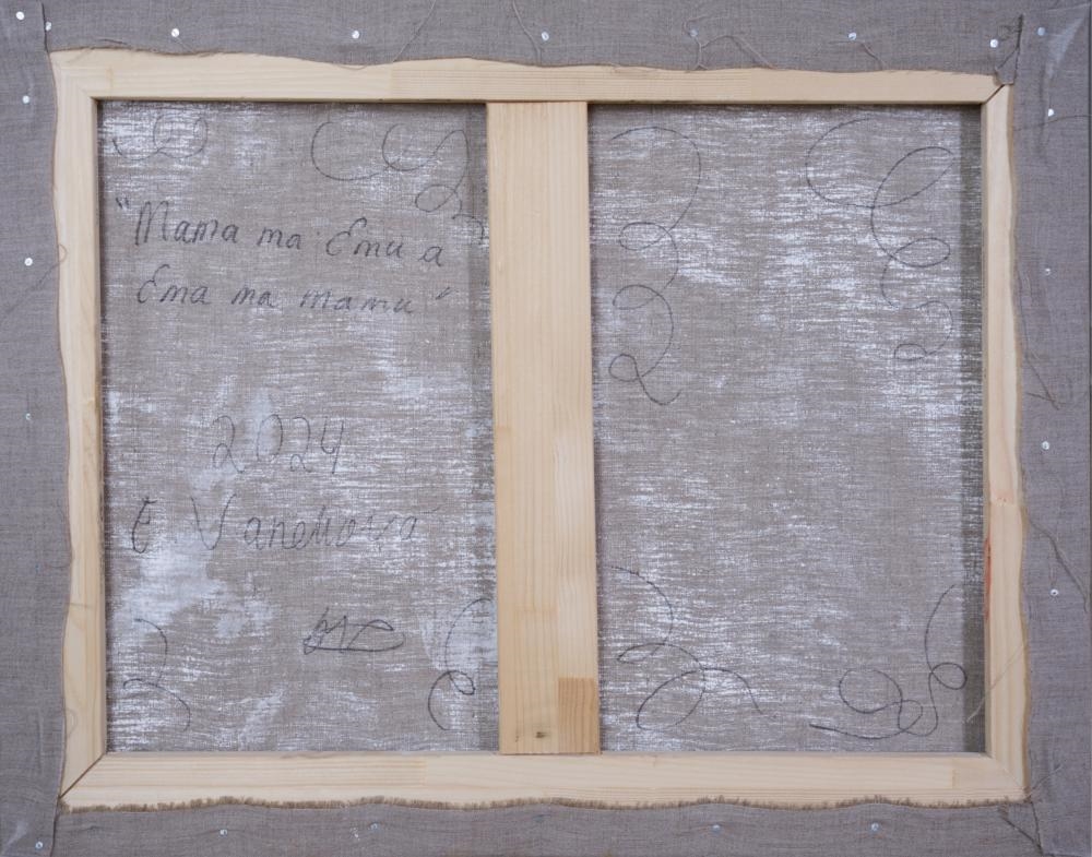 Artwork by Ema Vaneková, Mama ma Emu a Ema ma mamu [Mama has Ema and Ema has mama, Made of Oil On Canvas