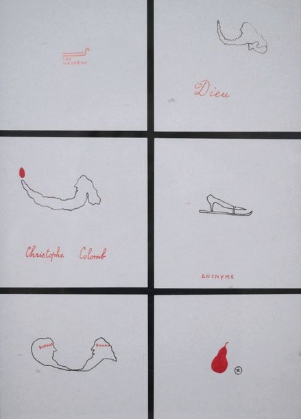 Artwork by Martine Diemer, Compositions, Made of Felt Pen On Six Papers Under Glass