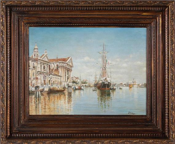 CITY HARBOR SCENE by Continental School, 20th Century, 20th Century