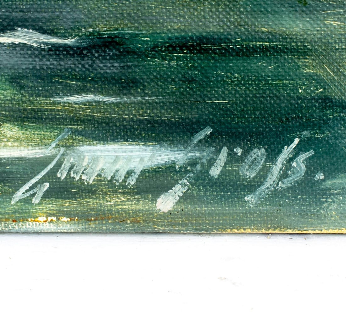 Artwork by Einar Gross, Copenhagen Canal Cityscape, Denmark, Made of Oil On Canvas