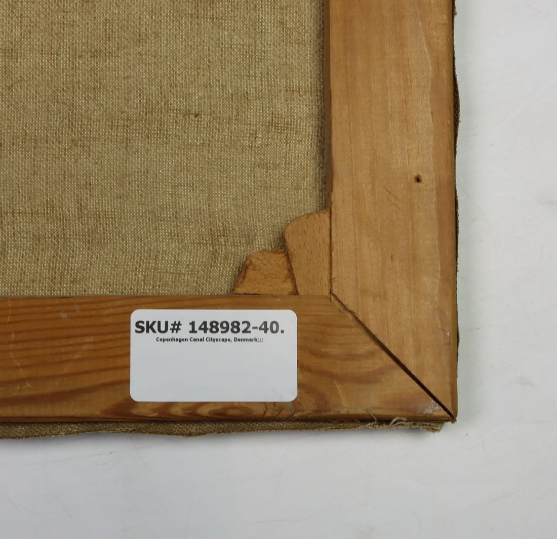 Artwork by Einar Gross, Copenhagen Canal Cityscape, Denmark, Made of Oil On Canvas