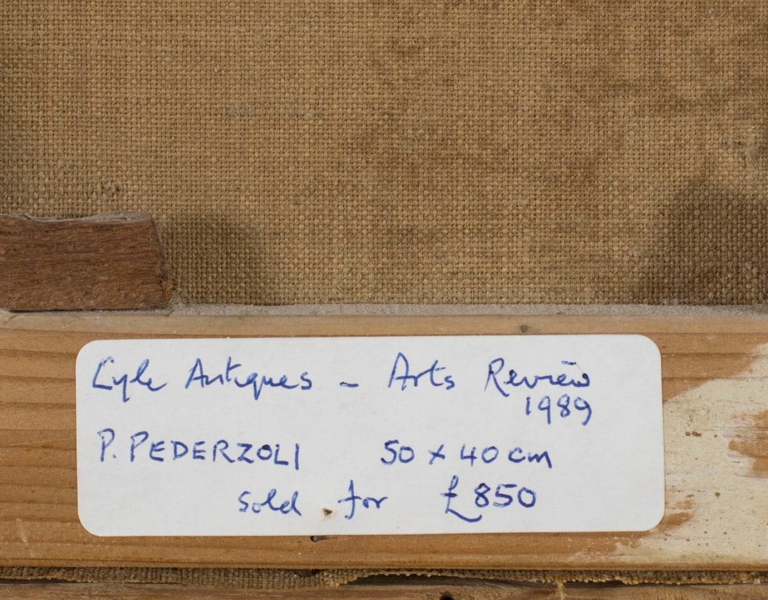 Artwork by Pietro Pederzoli, Old Woman with Basket and Umbrella, Made of Oil On Canvas