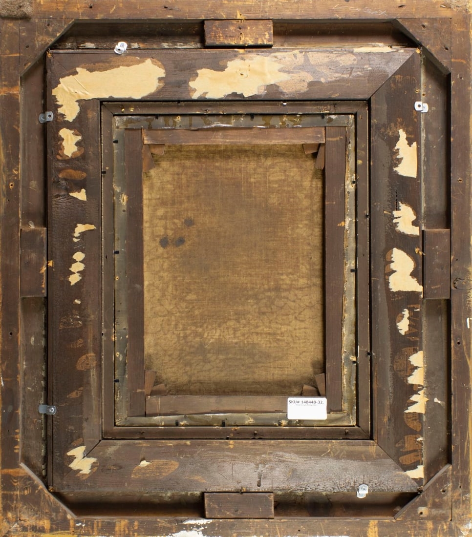 Artwork by Charles Frederick Lowcock, Woman Sewing by Birdcage, Made of Oil On Canvas