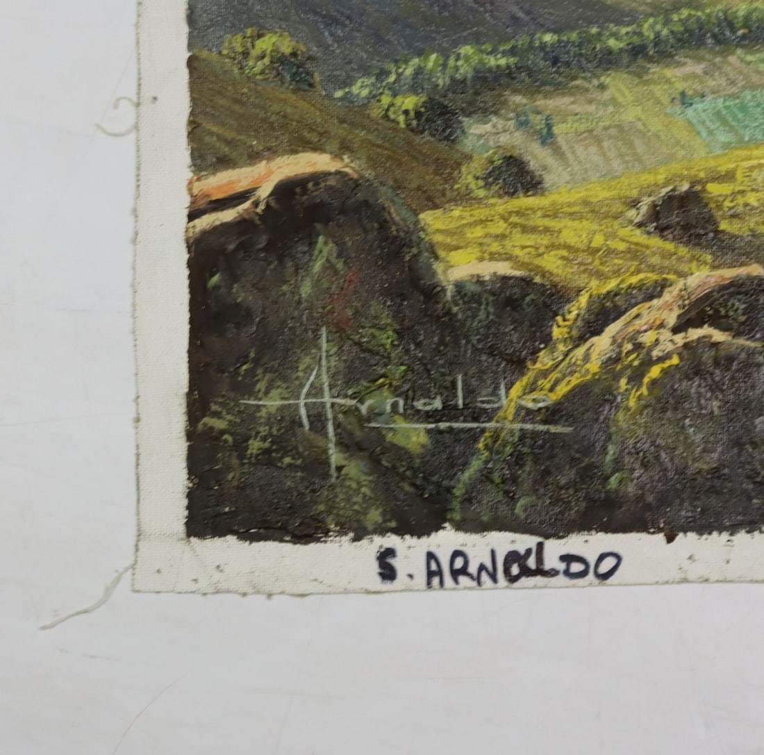 Artwork by S Arnaldo, Hilly Landscape, Made of Oil On Canvas
