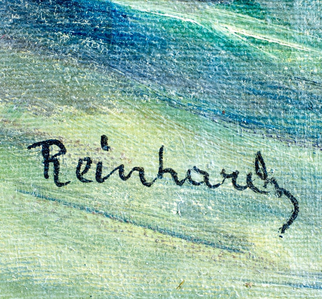 Artwork by Raphael Carl Reinhard, Winter Stream Landscape, Made of Oil On Canvas