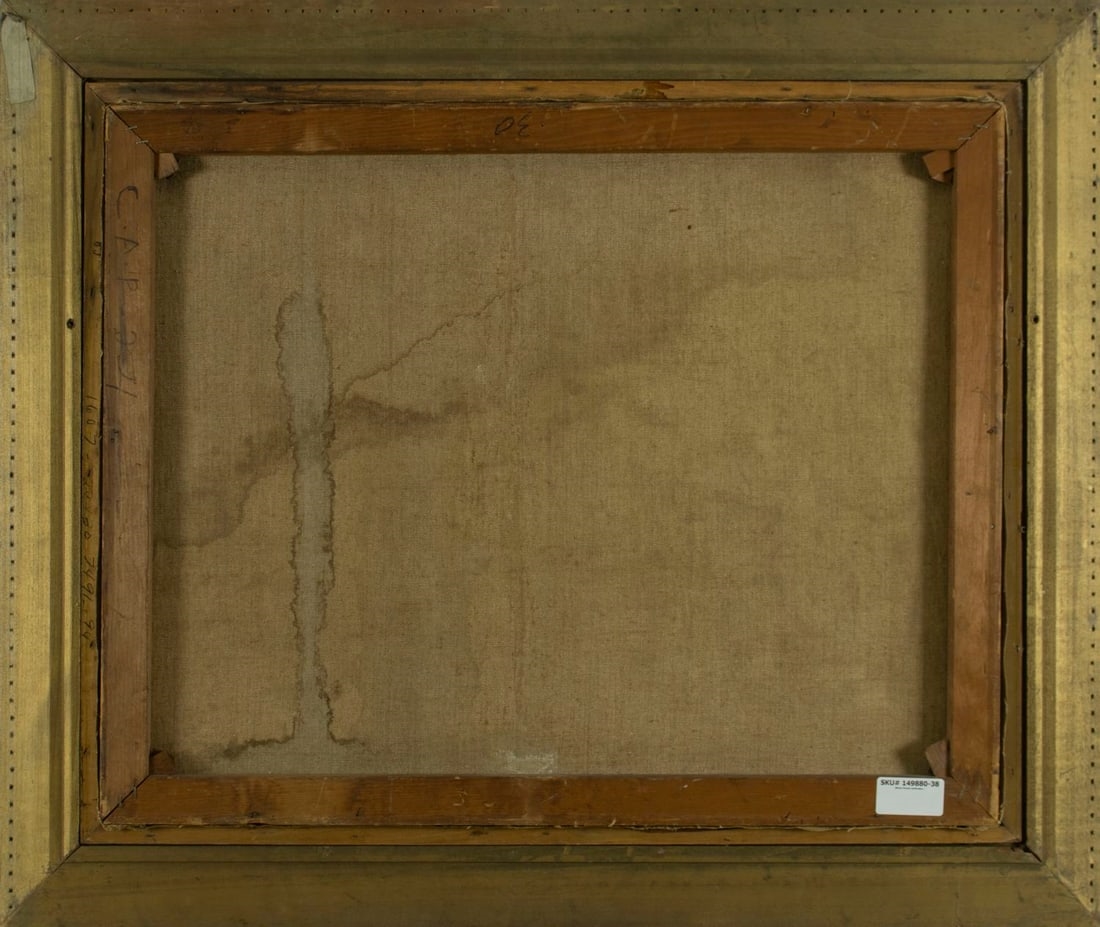 Artwork by Raphael Carl Reinhard, Winter Stream Landscape, Made of Oil On Canvas