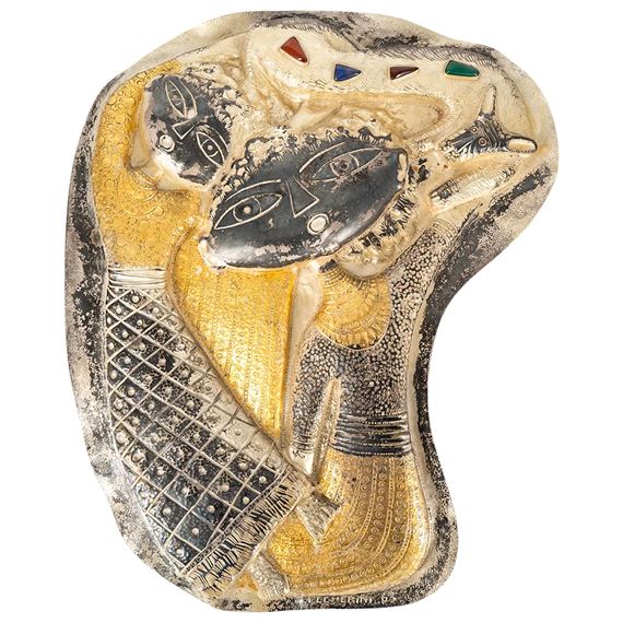 Two figures and an animal by Roberto Ceccherini, CIRCA: 1963