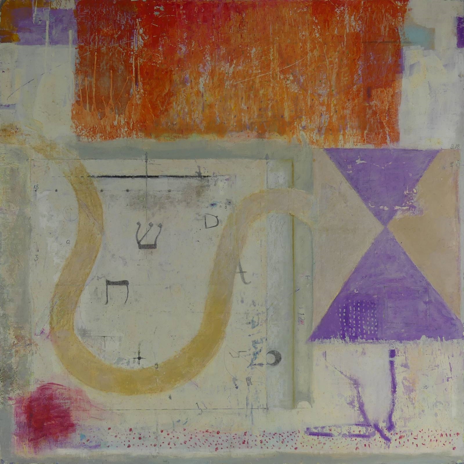 Artwork by Ann Friedlander, Hallelujah, Made of oil, pencil, pastel and cold wax on gessoed wood panel