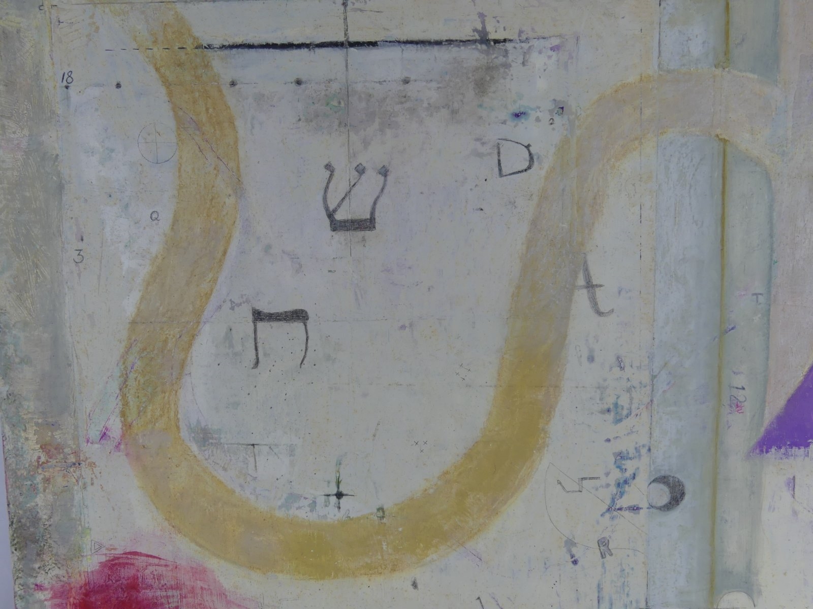 Artwork by Ann Friedlander, Hallelujah, Made of oil, pencil, pastel and cold wax on gessoed wood panel