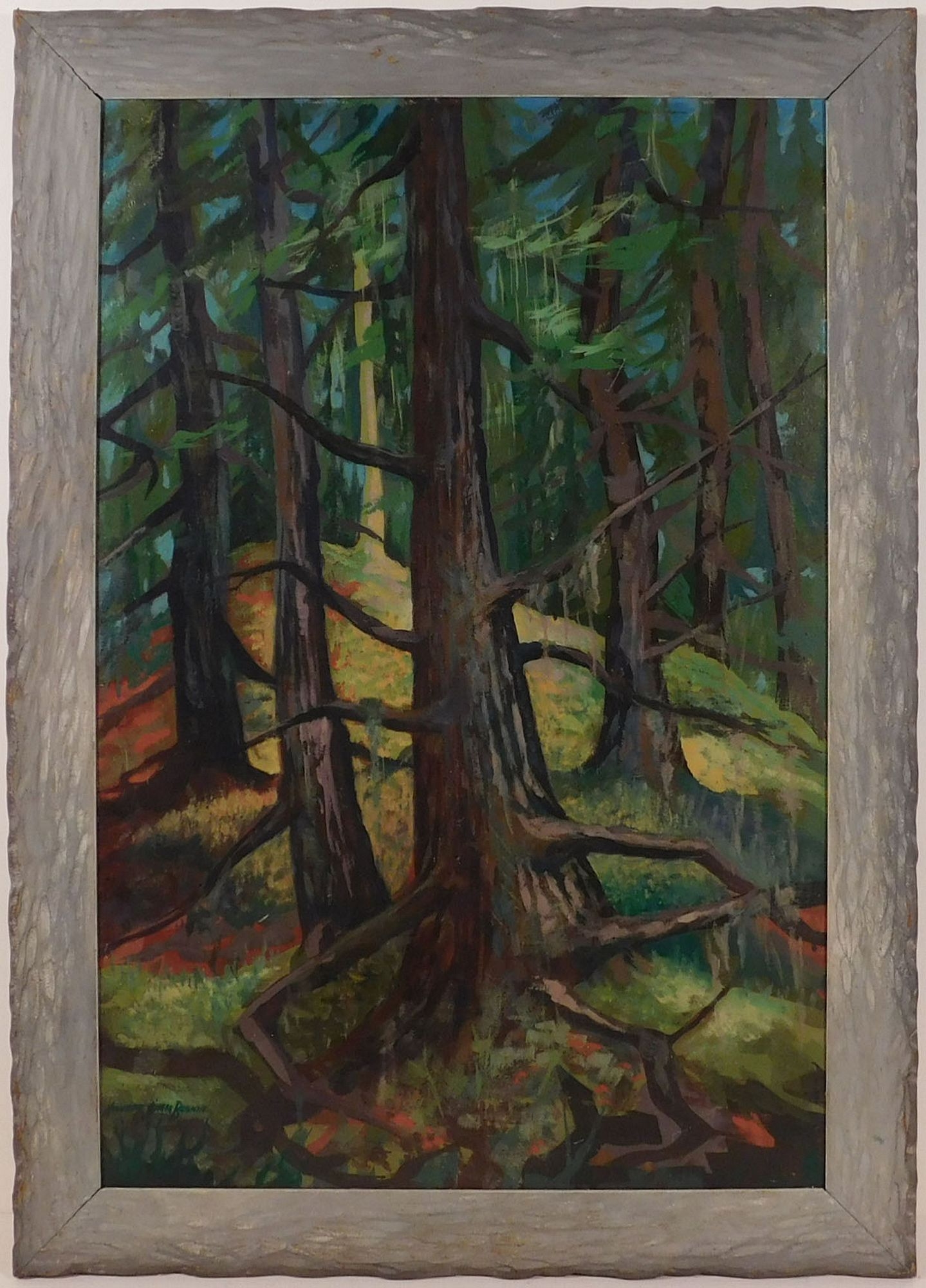Artwork by Howard John Besnia, Dark Forest Landscape, Made of Acrylic on masonite
