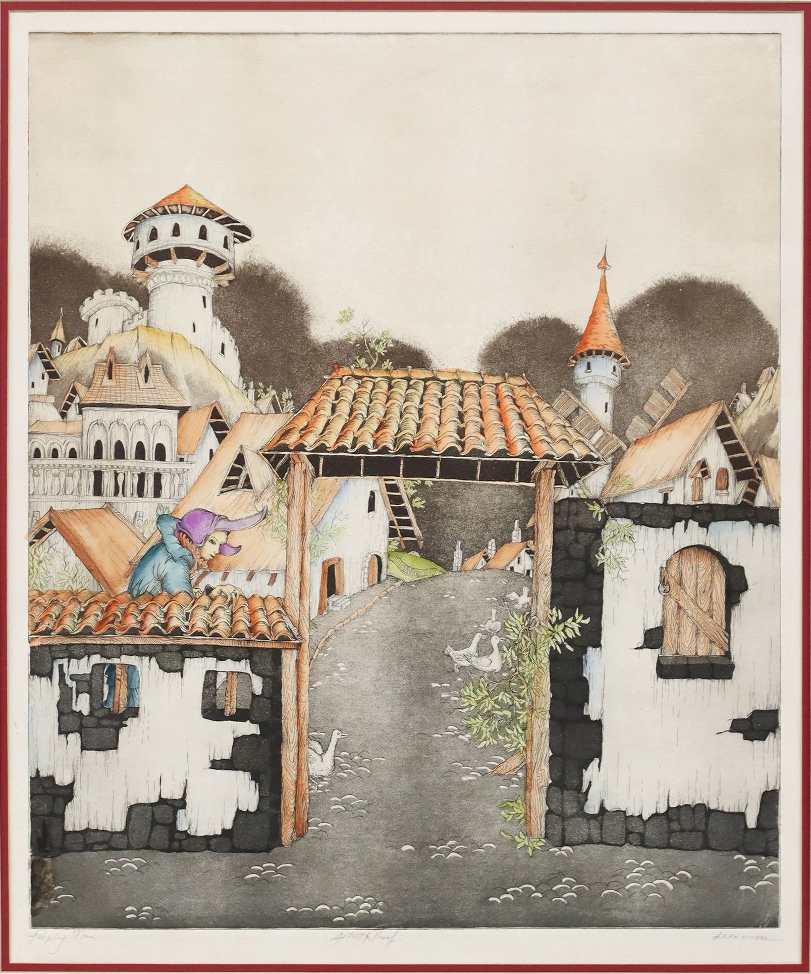 Dan Mitra | HAND-TINTED ETCHINGS, VILLAGE SCENES & LADY GODIVA | MutualArt