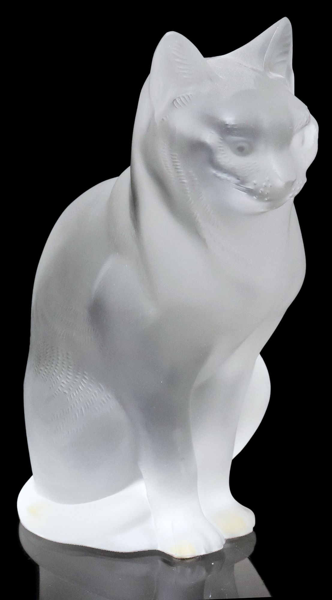 Artwork by René Lalique, Chat Assis (Sitting Cat, Made of Frosted Glass