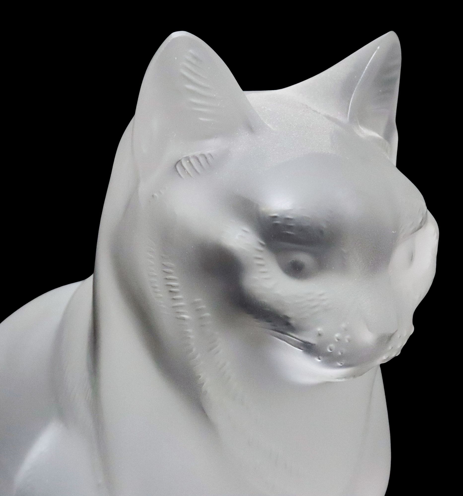 Artwork by René Lalique, Chat Assis (Sitting Cat, Made of Frosted Glass