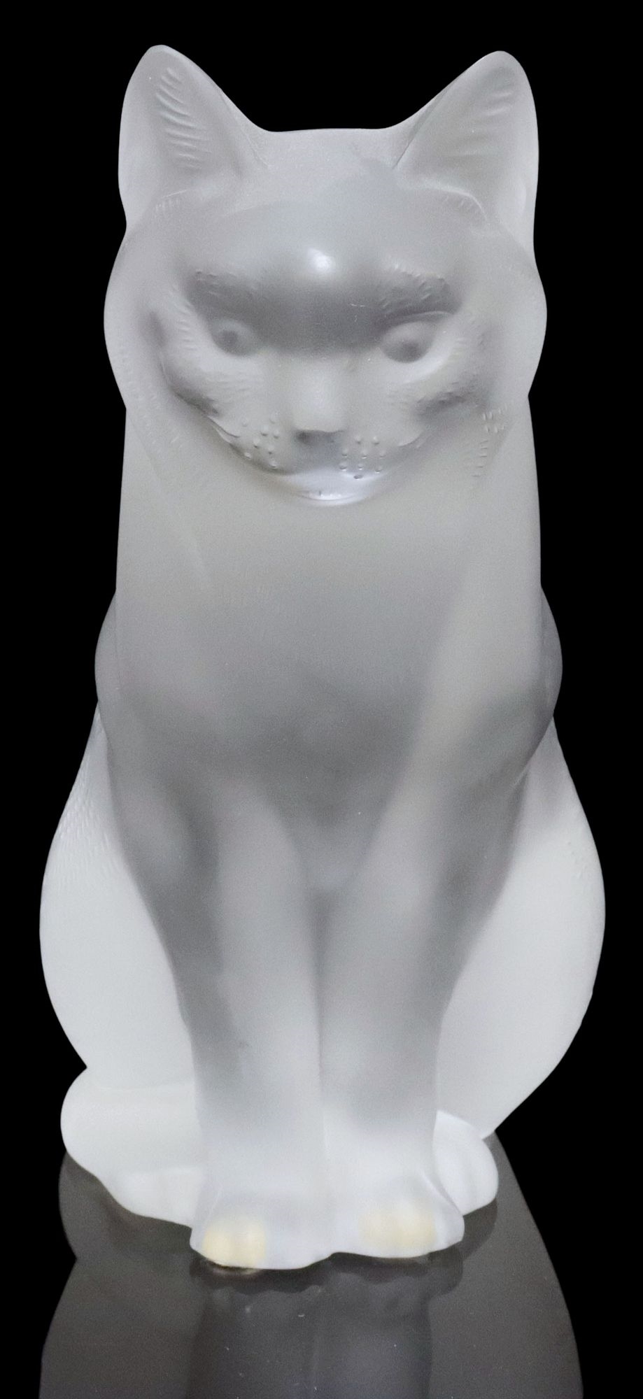 Artwork by René Lalique, Chat Assis (Sitting Cat, Made of Frosted Glass