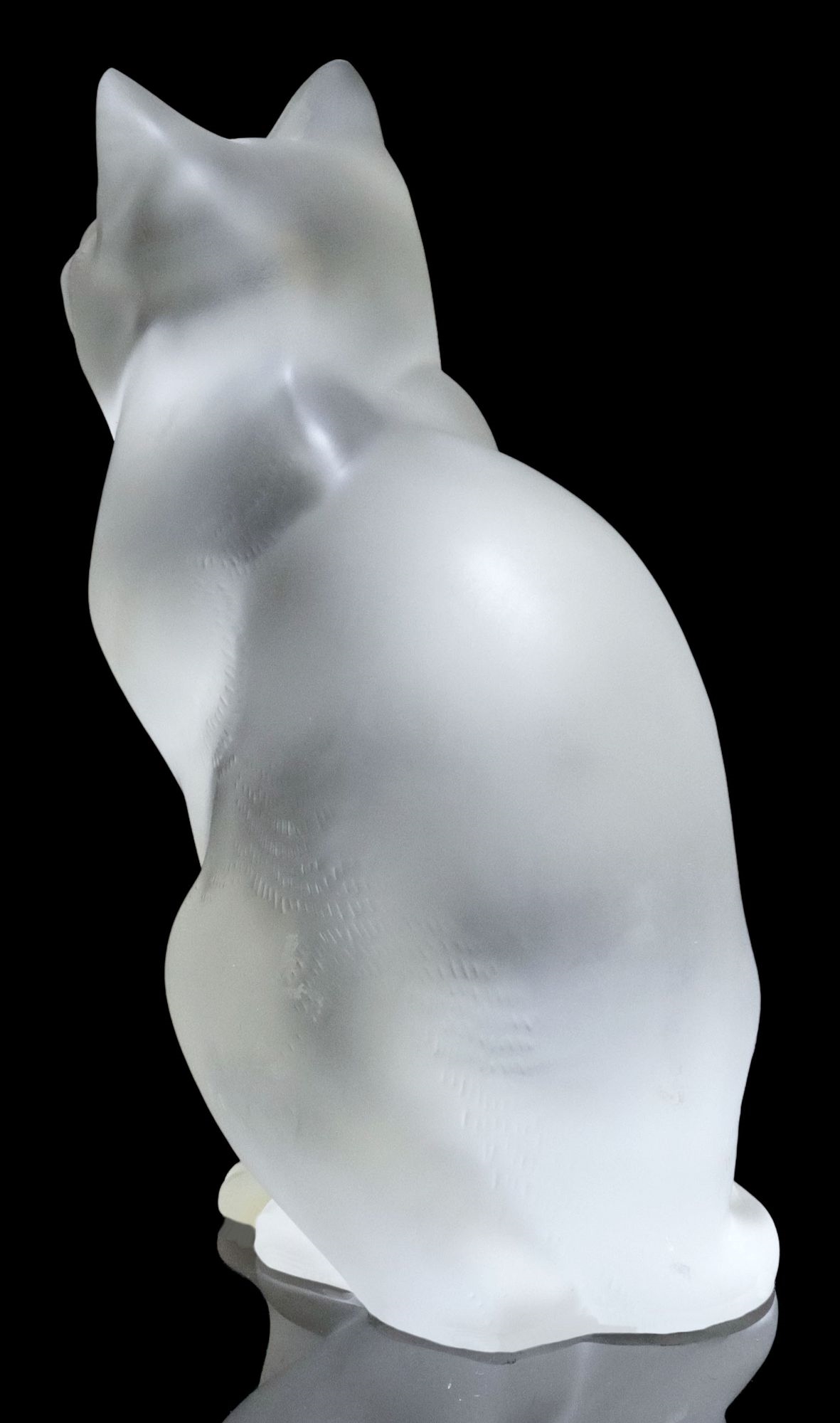 Artwork by René Lalique, Chat Assis (Sitting Cat, Made of Frosted Glass