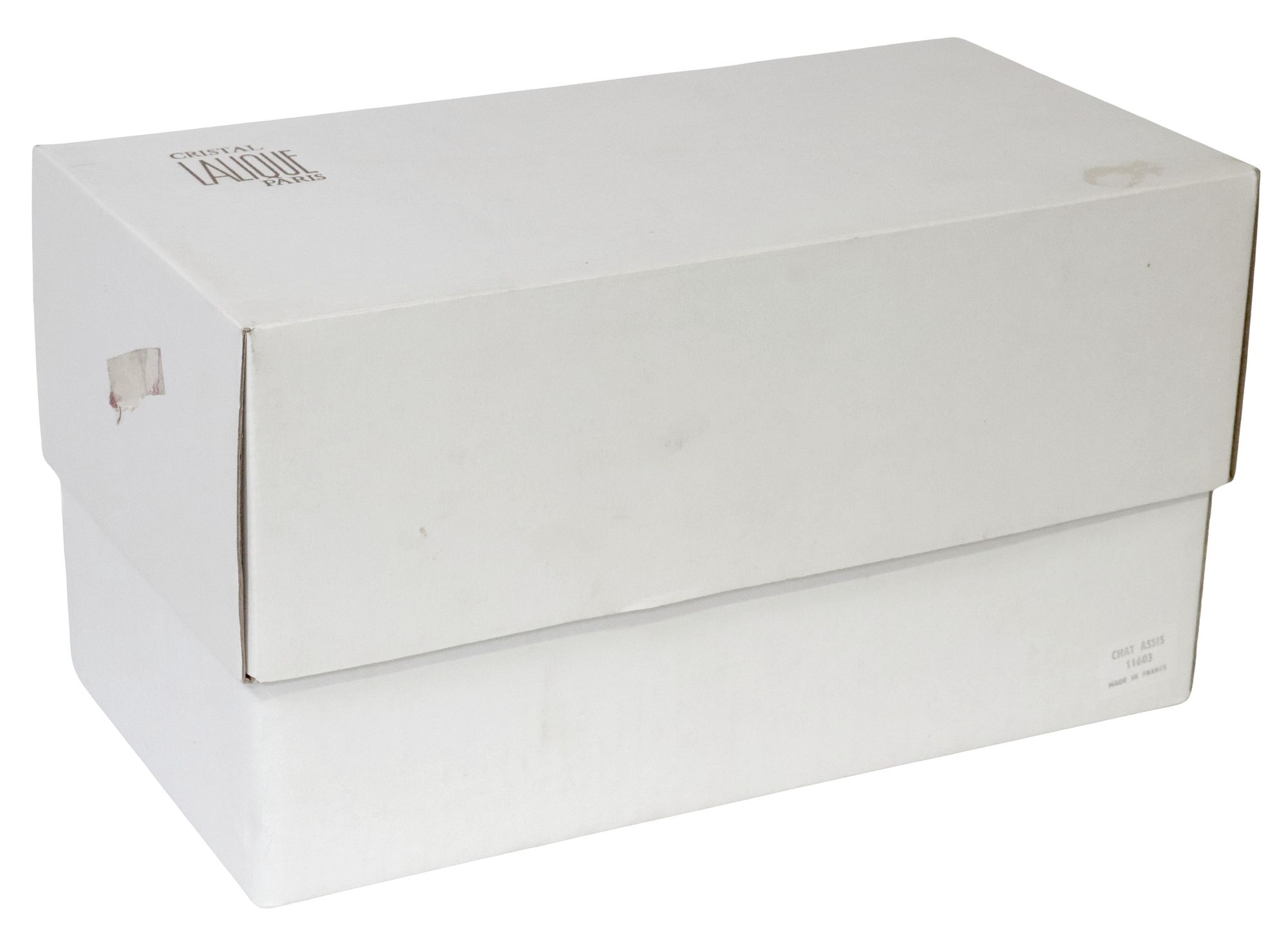 Artwork by René Lalique, Chat Assis (Sitting Cat, Made of Frosted Glass